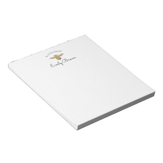 Golden Honey Bee Personalisiert Notepad Notizblock (angewinkelt)