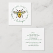 Golden Honey Bee Quadratische Visitenkarte (Vorne/Hinten)