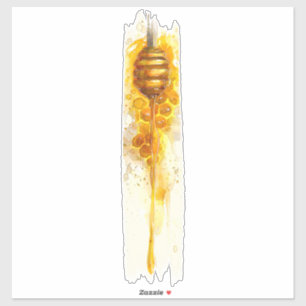 Golden Honey Drizzle Brushstroke Paint Aufkleber