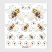Golden Honey Fairy World – 2a - 20 bees sheet Aufkleber (Blatt)