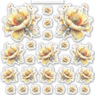 Golden Honey Fairy World – 2a - 24 Flowers Sheet Aufkleber