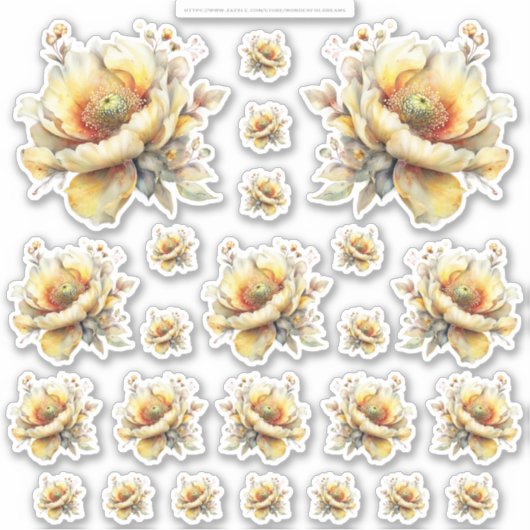 Golden Honey Fairy World – 2a - 24 Flowers Sheet Aufkleber (Vorderseite)