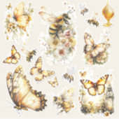 Golden Honey Fairy World – Bees and Butterflies Aufkleber (Vorderseite)