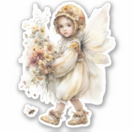 Golden Honey Fairy World – Carrying Flowers Aufkleber