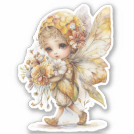 Golden Honey Fairy World – Carrying Flowers Aufkleber