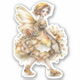 Golden Honey Fairy World – Carrying Flowers Aufkleber