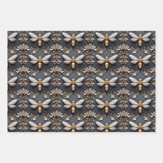 Golden Honeybee Geschenkpapier Set (Vorderseite)
