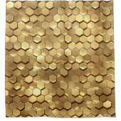 Golden Honeycomb 3D Render Textur Duschvorhang (Vorderseite)