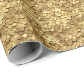 Golden Honeycomb 3D Render Textur Geschenkpapier (Rolleneckpunkt)