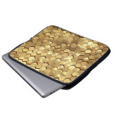 Golden Honeycomb 3D Render Textur Laptopschutzhülle (Vorne Knopf)