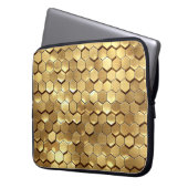 Golden Honeycomb 3D Render Textur Laptopschutzhülle (Vorderseite Links)