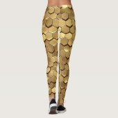 Golden Honeycomb 3D Render Textur Leggings (Rückseite)