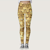 Golden Honeycomb 3D Render Textur Leggings (Vorderseite)