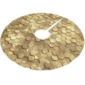 Golden Honeycomb 3D Render Textur Polyester Weihnachtsbaumdecke (Schrägansicht)
