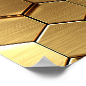 Golden Honeycomb 3D Render Textur Poster (Ecke)