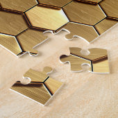 Golden Honeycomb 3D Render Textur Puzzle (Seite)