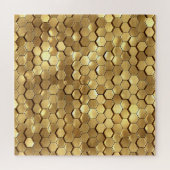 Golden Honeycomb 3D Render Textur Puzzle (Horizontal)