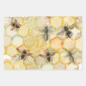 Golden Honeycomb Bee Geschenkpapier Set (Vorderseite)
