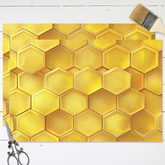 Golden Honeycomb Decoupage Seidenpapier