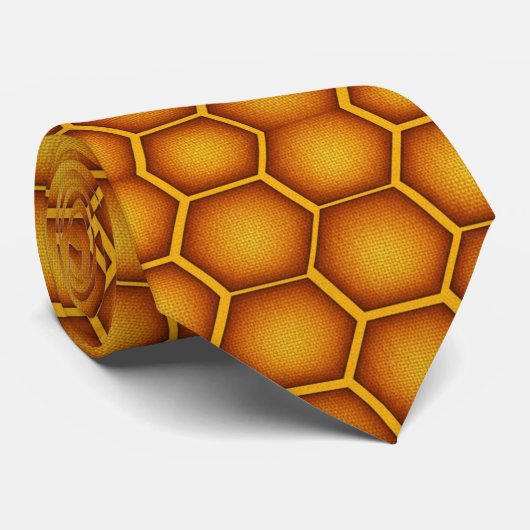 Golden Honeycomb Hexagon Krawatte (Gerollt)