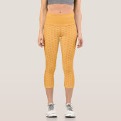 Golden Honeycomb Hexagon-Muster Capri Leggings (Vorderseite)