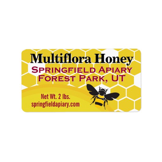Golden Honeycomb Honey Jar Produkt Adressaufkleber (Vorne)