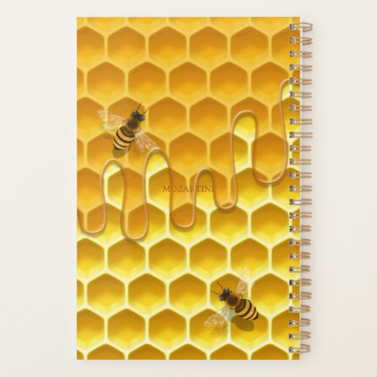 Golden Honeycomb & Honeybees Custom 5,5" x 8,5" Planer (Rückseite)