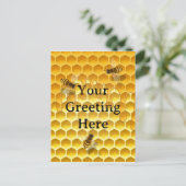 Golden Honeycomb & Honeybees Custom Postkarte (Stehend Vorderseite)