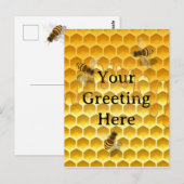 Golden Honeycomb & Honeybees Custom Postkarte (Vorne/Hinten)