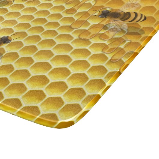 Golden Honeycomb mit Bienen individuell anpassbar Schneidebrett (Ecke)