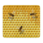 Golden Honeycomb mit Bienen individuell anpassbar Schneidebrett (Vorderseite)