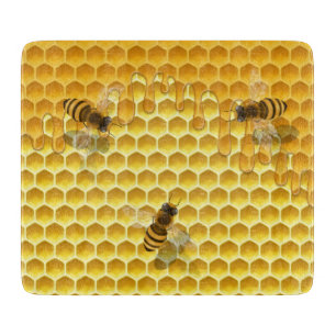 Golden Honeycomb mit Bienen individuell anpassbar Schneidebrett