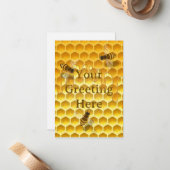 Golden Honeycomb mit Honeybienen Custom Mitteilungskarte (Vorderseite/Rückseite Beispiel)