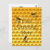 Golden Honeycomb mit Honeybienen Custom Postkarte (Vorne/Hinten)