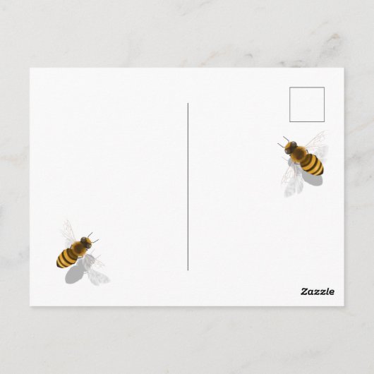 Golden Honeycomb mit Honeybienen Custom Postkarte (Rückseite)