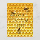 Golden Honeycomb mit Honeybienen Custom Postkarte (Vorderseite)