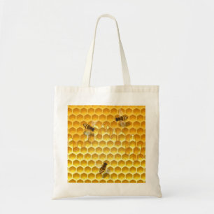 Golden Honeycomb mit Honeybienen individuell anpas Tragetasche