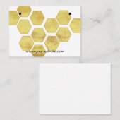 Golden Honeycomb Ohrringe Display Card Visitenkarte (Vorne/Hinten)