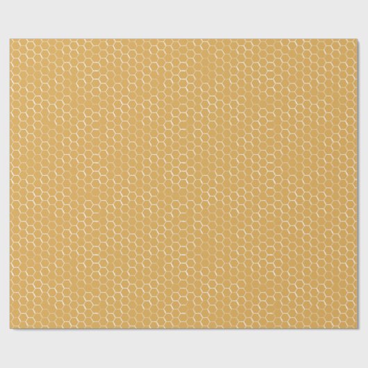 Golden Honeycomb Pattern Geschenkpapier (Flach)