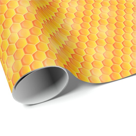 Golden Honeycomb Pattern Geschenkpapier (Rolleneckpunkt)