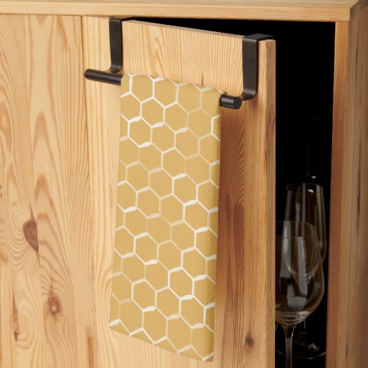 Golden Honeycomb Pattern Geschirrtuch (Drittel gefaltet)