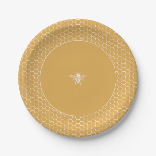 Golden Honeycomb Pattern Pappteller (Vorderseite)