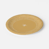 Golden Honeycomb Pattern Pappteller (Schrägansicht)