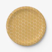 Golden Honeycomb Pattern Pappteller (Vorderseite)