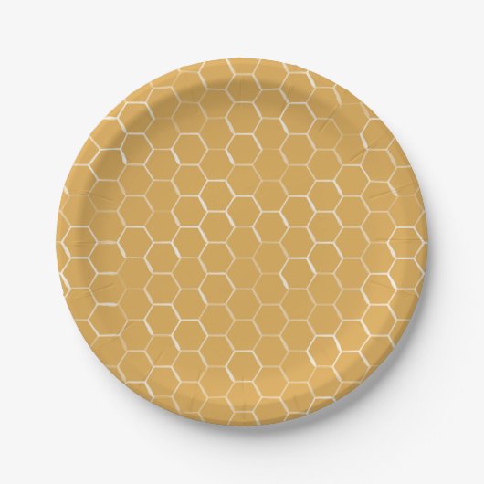 Golden Honeycomb Pattern Pappteller (Vorderseite)