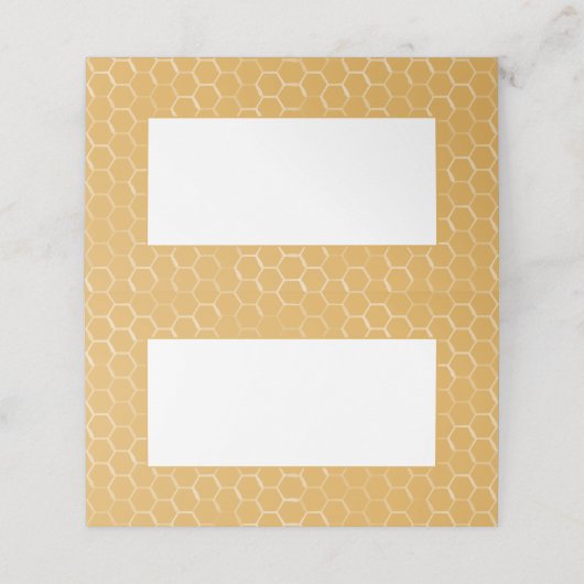 Golden Honeycomb Pattern Platzkarte (Außenseite Aufgefaltet)