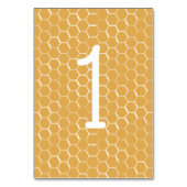 Golden Honeycomb Pattern Wedding Tischnummer (Vorderseite)