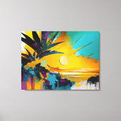 Golden Horizon – Abstract Tropical Sunset Leinwanddruck (Vorderseite)
