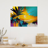 Golden Horizon – Abstract Tropical Sunset Poster (Küche)