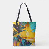 Golden Horizon – Abstract Tropical Sunset Tasche (Rückseite)